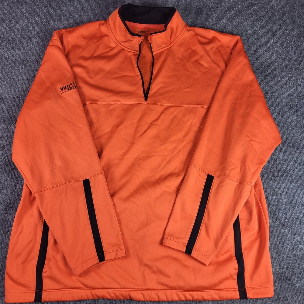 Nike Golf Therma-Fit Quarter Zip Pullover Orange XXL Wild Horse Golf Club Logo